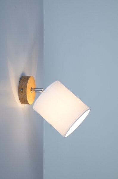 Spot-Light 56744174 - Applique da parete APRILLIA 1xE27/25W/230V rovere bianco