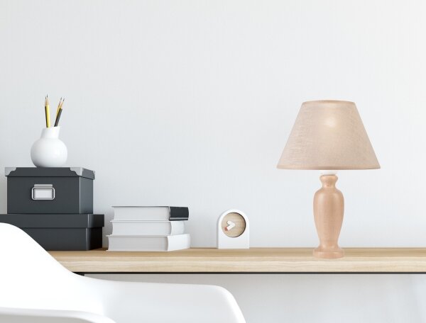 Lampada da tavolo AMFORA 1xE27/60W/230V beige/faggio