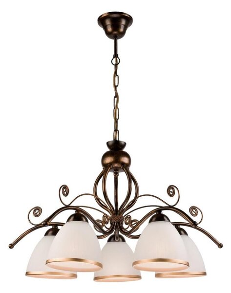 Lampadario a catena RETRO II 5xE27/60W/230V, nero patinato