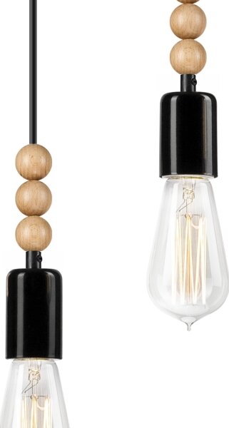 Lampadario a cavo SIMON 3xE27/60W/230V nero