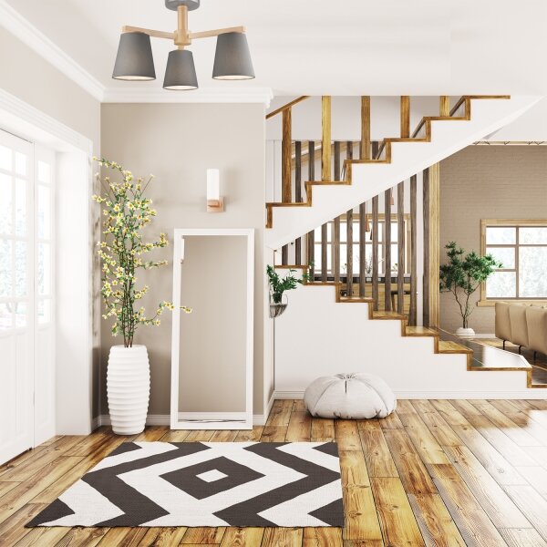 Plafoniera ELLIE 3xE27/60W/230V grigio/rovere