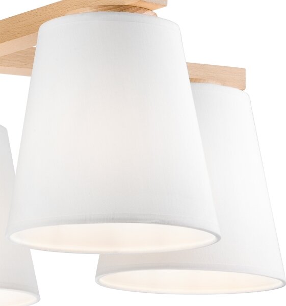 Plafoniera ELLIE 5xE27/60W/230V bianco/rovere