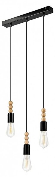 Lampadario a cavo SIMON 3xE27/60W/230V nero