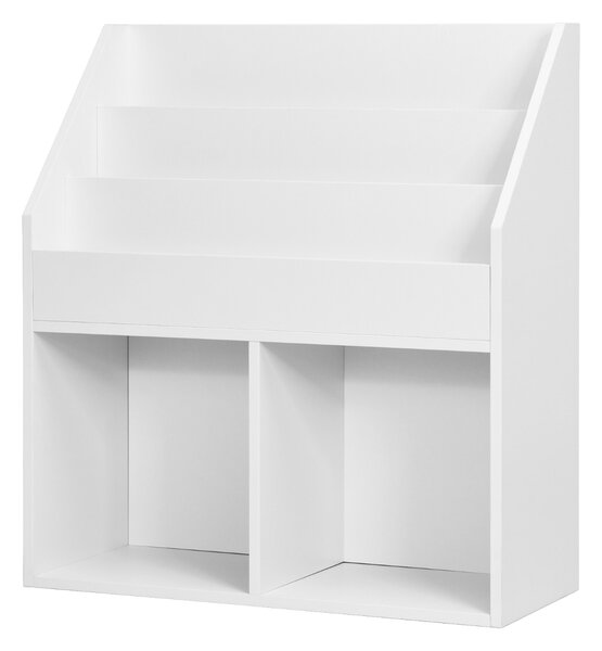 Costway Scaffale aperti in legno per bambini, Mobile contenitore per giocattoli per scuola casa asilo Bianco