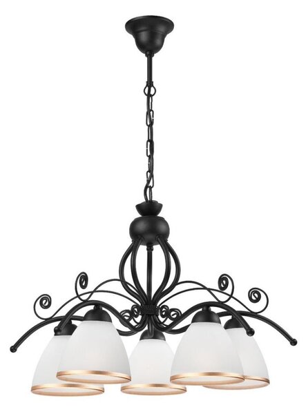 Lampadario a catena RETRO II 5xE27/60W/230V nero opaco