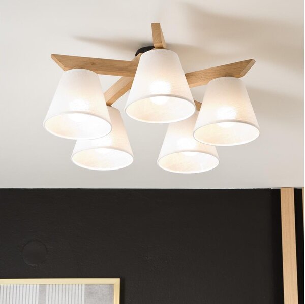 Plafoniera ANTONIO 5xE14/40W/230V rovere