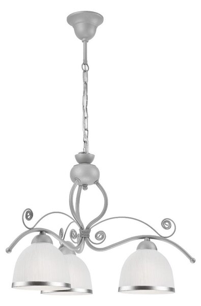 Lampadario a sospensione con catena RETRO II 3xE27/60W/230V argento