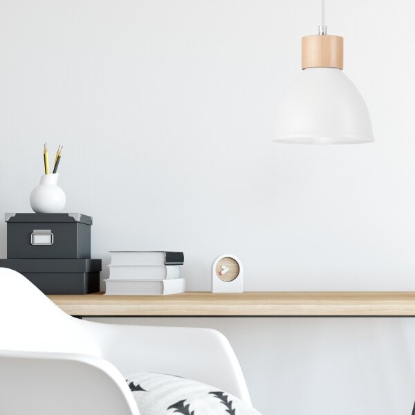 Lampadario a sospensione con filo NICO 1xE27/60W/230V bianco