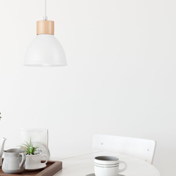 Lampadario a sospensione con filo NICO 1xE27/60W/230V bianco