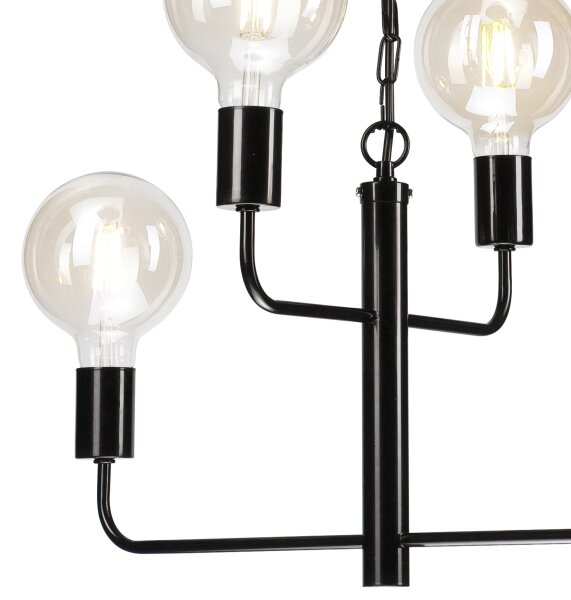 Lampadario a catena ORLANDO 4xE27/60W/230V nero