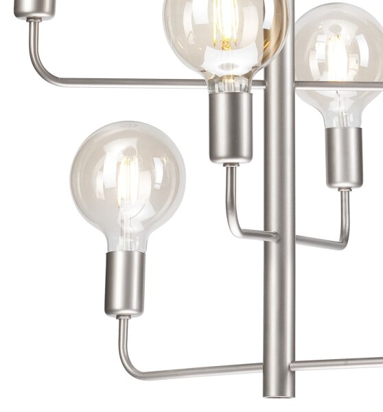 Lampadario su catena ORLANDO 8xE27/60W/230V argento