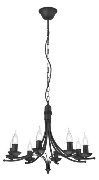 Lampadario a sospensione con catena LUCY 8xE14/60W/230V nero