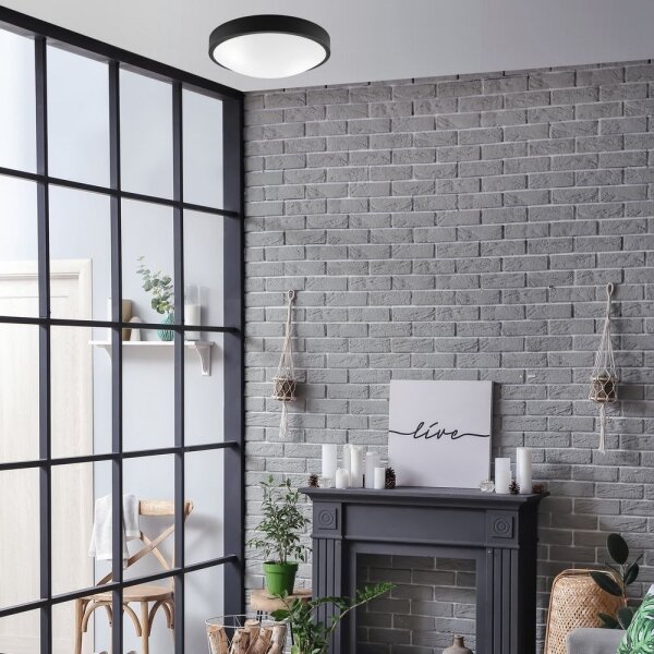 Plafoniera JONAS 2xE27/60W/230V diametro 36 cm nero