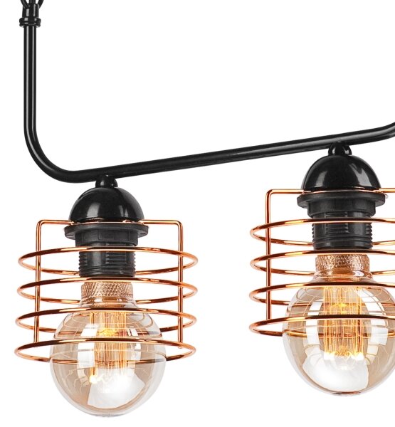 Lampadario a sospensione con catena MORGAN 2xE27/60W/230V nero/rame