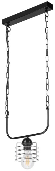 Lampadario a sospensione con catena MORGAN 1xE27/60W/230V nero/cromo