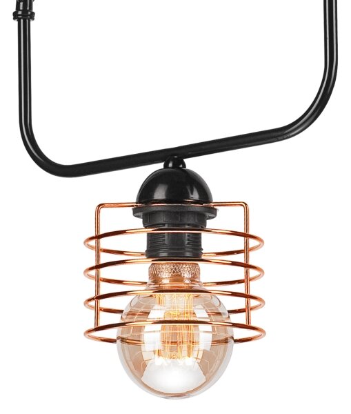 Lampadario a sospensione con catena MORGAN 1xE27/60W/230V nero/rame
