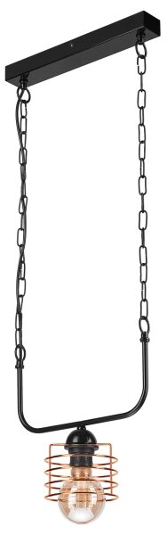 Lampadario a sospensione con catena MORGAN 1xE27/60W/230V nero/rame