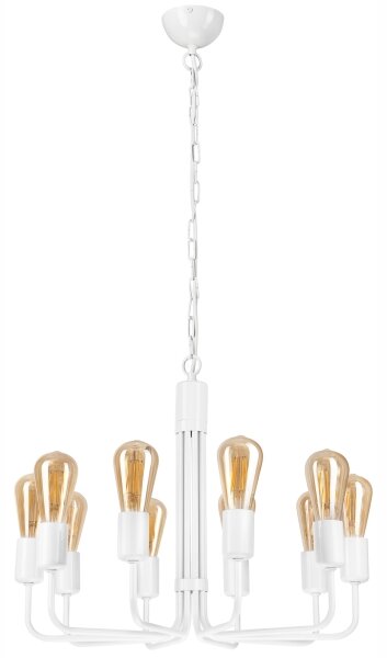 Lampadario a catena 10xE27/60W/230V bianco