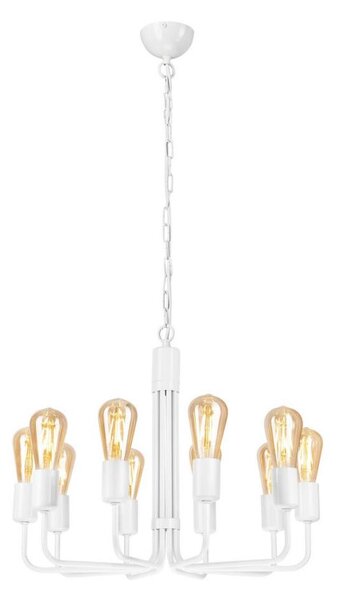 Lampadario a catena 10xE27/60W/230V bianco