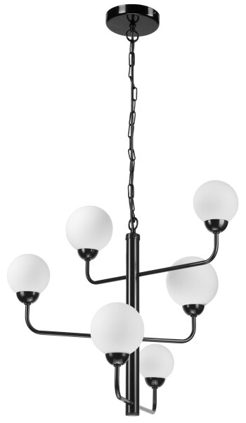 Lampadario a sospensione con catena OSCAR 6xG9/5W/230V nero