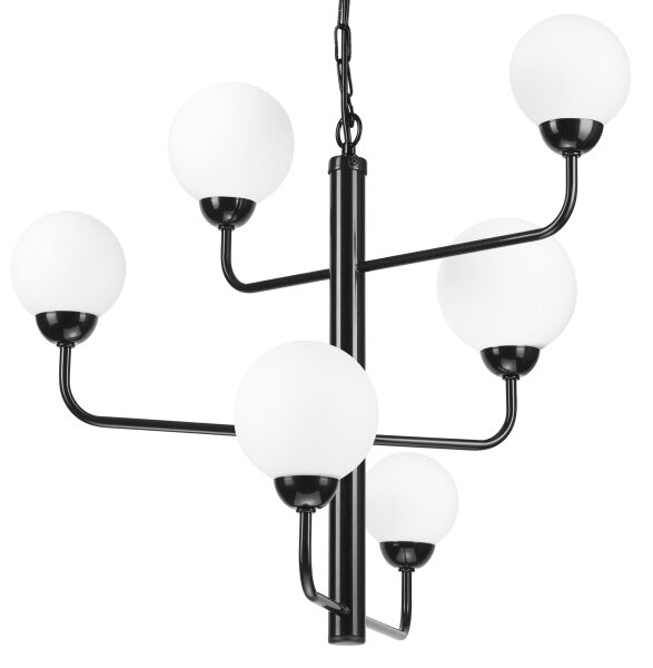 Lampadario a sospensione con catena OSCAR 6xG9/5W/230V nero