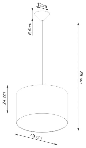 Sollux SL.1404 - Lampadario a sospensione con filo NOVA 1xE27/15W/230V diametro 40 cm bianco