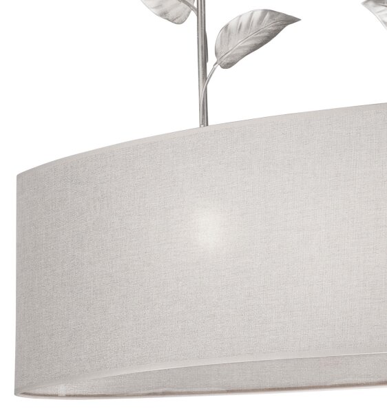 Lampadario a catena NOEMI 2xE27/60W/230V argento/bianco patinato