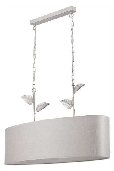 Lampadario a catena NOEMI 2xE27/60W/230V argento/bianco patinato