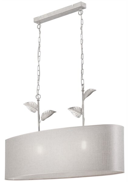Lampadario a catena NOEMI 2xE27/60W/230V argento/bianco patinato