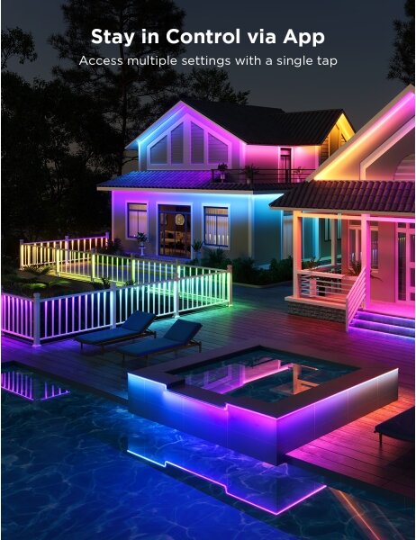 Govee - Striscia LED per esterni Pro SMART RGBICWW 10m Wi-Fi IP65