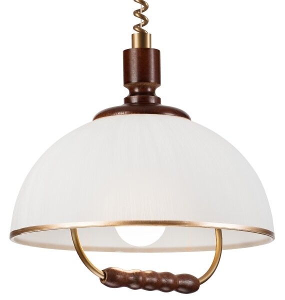 Lampadario regolabile RAMONA 1xE27/60W/230V beige/marrone scuro