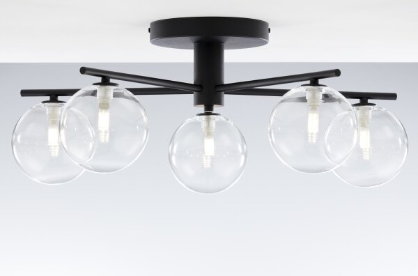 Jupiter 2046 - Lampadario a plafone PRATO 5xG9/10W/230V nero/limpido