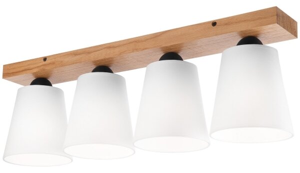 Lampadario a plafone LULA 4xE27/60W/230V quercia