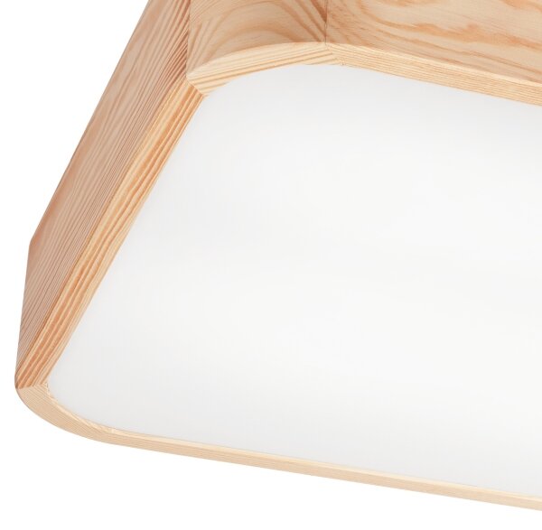 Plafoniera NATURAL SQUARE 4xE27/15W/230V 45x45 cm pino
