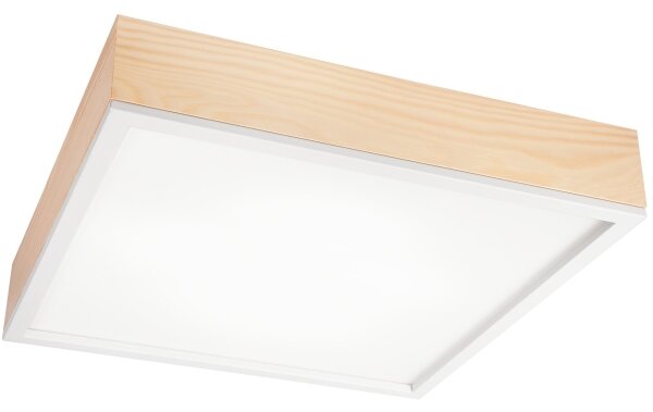 Plafoniera NATURAL SQUARE 4xE27/15W/230V 48x48 cm pino/bianco