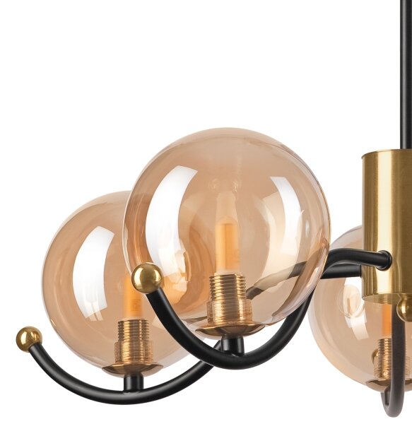 Lampadario a sospensione con supporto rigido GEORGIA 5xG9/5W/230V oro/fumé beige