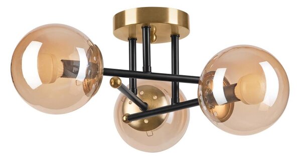 Lampadario a plafone MALENA 3xE14/5W/230V oro/nero/fumé beige