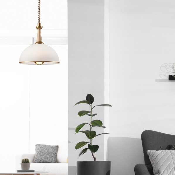Lampadario a scomparsa CHIARA 1xE27/60W/230V beige/faggio