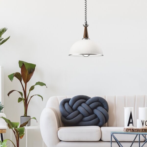Lampadario a scomparsa CHIARA 1xE27/60W/230V argento/rovere