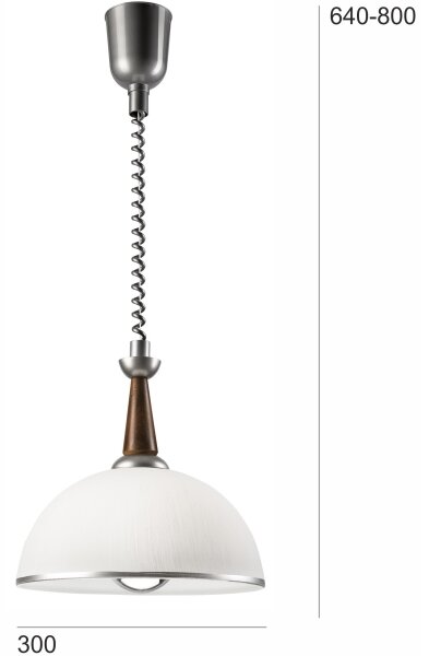 Lampadario a scomparsa CHIARA 1xE27/60W/230V argento/rovere