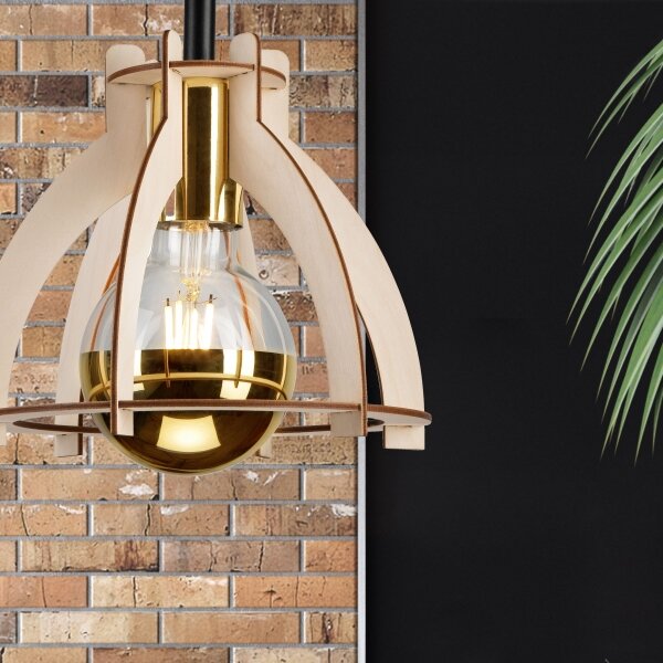Lampadario a plafone LANDO 1xE27/15W/230V faggio