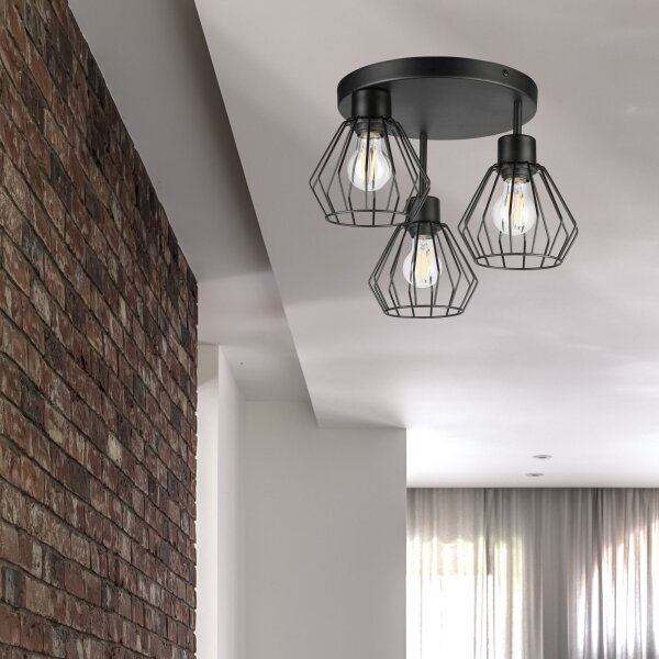 Lampadario a plafone AUDREY 3xE27/60W/230V nero