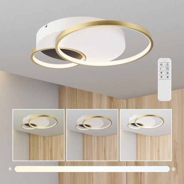 Plafoniera dimmerabile BENITO LED/31W/230V 3000-6500K bianco/oro