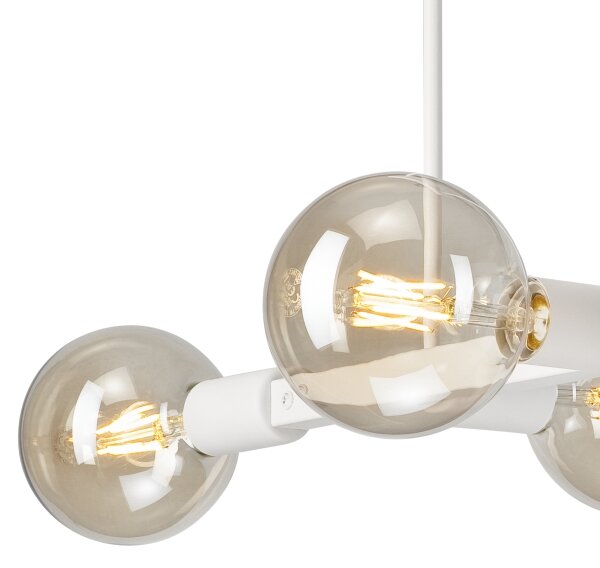 Lampadario a sospensione con supporto rigido ASTRID 4xE27/60W/230V bianco