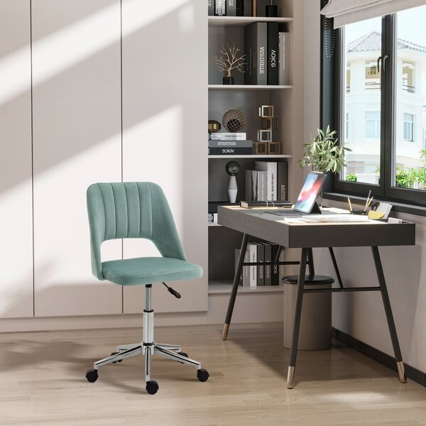 Vinsetto Sedia Moderno da Ufficio Ergonomica Girevole, Imbottita, Altezza Regolabile, Comfort e Stile, 49x54x79-9cm Verde Petrolio|Aosom Italy