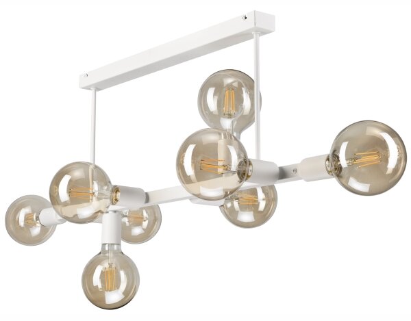 Lampadario a sospensione con supporto rigido ASTRID 8xE27/60W/230V bianco