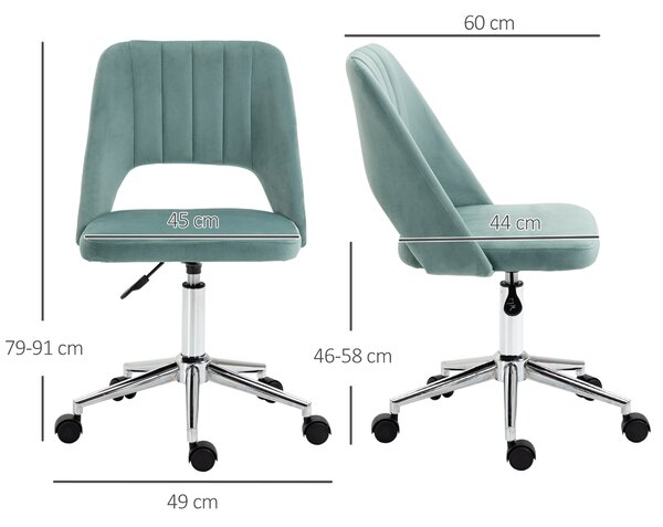 HOMCOM Sedia da Ufficio in Similpelle Bianca con 5 Ruote Girevoli