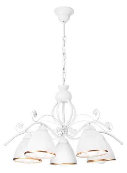 Lampadario a catena RETRO II 5xE27/60W/230V bianco
