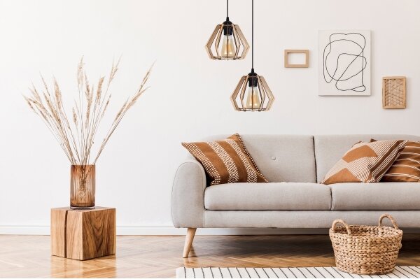 Lampadario su filo BERGO 2xE27/60W/230V bianco