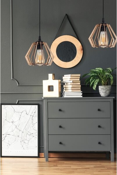 Lampadario su filo BERGO 1xE27/60W/230V nero